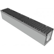 Лоток бетонный Max 100 (высота 165 мм) с чугунными решетками