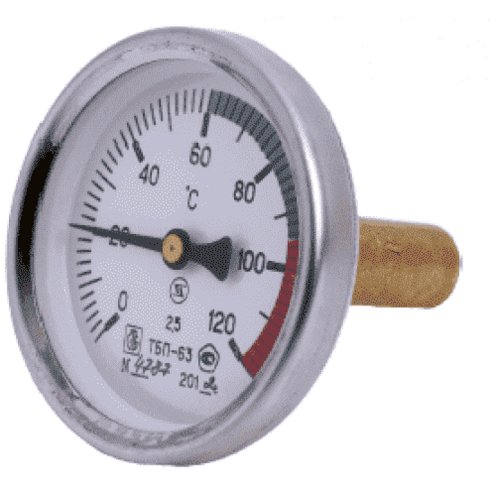 Термометр биметаллический осевой Дк80 L=60мм G1/2' 160C ТБ80 Метер