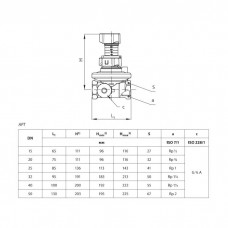 Клапан балансировочный автомат латунь APT Ду 32 Ру16 ВР Kvs=6.3м3/ч б/ниппелей Danfoss 003Z5744