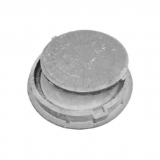 Люк полимер (легкий) серый круглый с двумя крышками 760х630 h=110мм 30кН Ростполимерпром