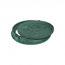 Люк полимер (легкий усиленный) зелёный круглый 760х630 h=110мм 30кН Сантехкомплект